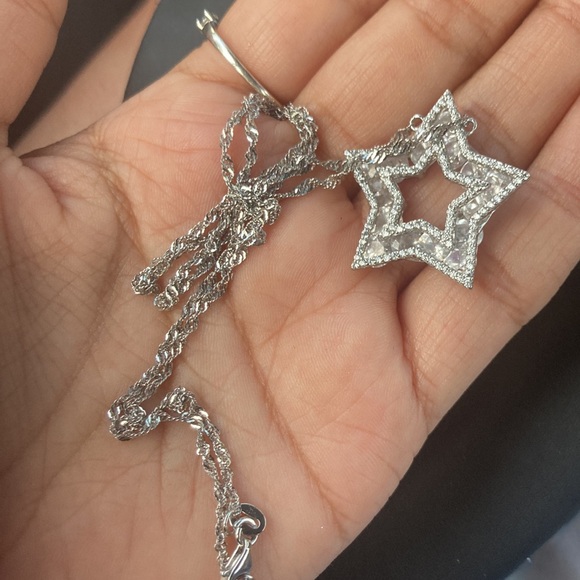 Star 925 sterling silver necklace cz - Picture 8 of 8